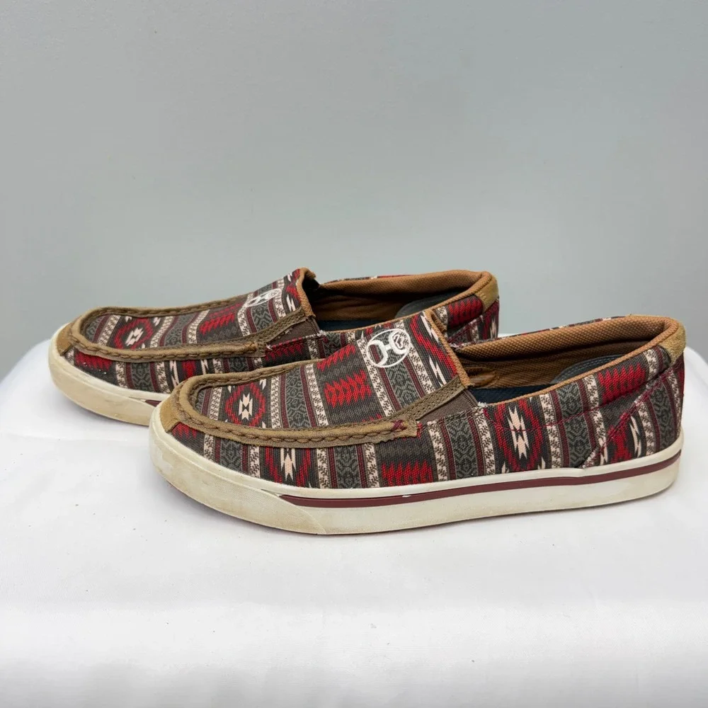 Twisted X Hooey Slip On Loper Aztec Native American Print Loafers Men 12 MHYC023